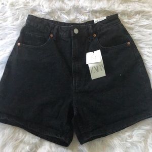 Zara mom shorts (denim, black)